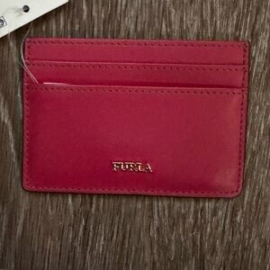 Furla card holder, red leathers